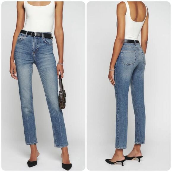 Reformation Liza Ultra High Rise Straight Jeans in Malta - Picture 2 of 9